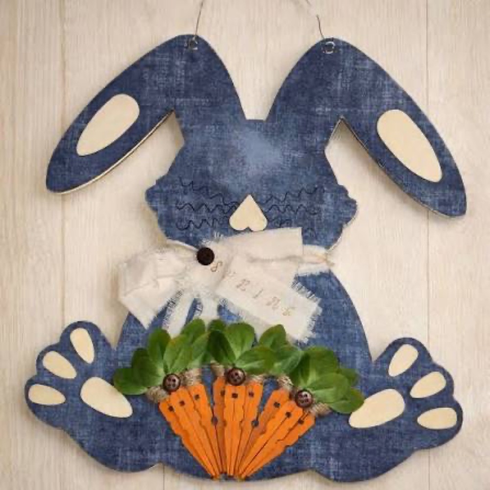Denim Bunny with Carrots